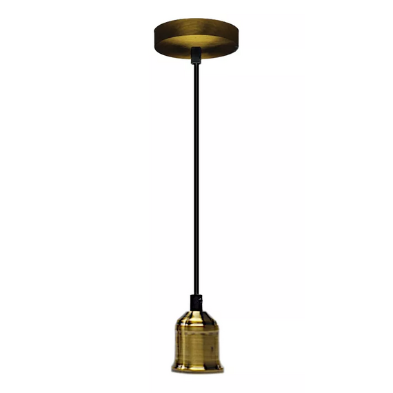 PORTALAMPARA, BASE E27, PLÁSTICO, LONGITUD 1m, COLOR ORO  MEGALUZ   PL-02O - Hergui Musical