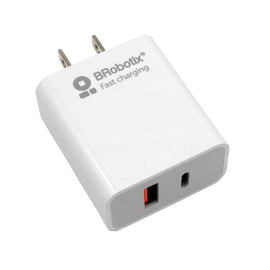 Cargador Carga Rápida, Dual USB V3.0 18W, 1 Puerto Tipo A y 1 Puerto Tipo C  BROBOTIX  6000502  ACCRBT7180 - Hergui Musical