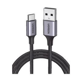 Cable USB-A a USB-C, 2 Metros (6.56 Pies), Transferencia de Datos de 480 Mbps, Carga Rápida, Protección Integrada, Caja de Aluminio, Nylon Trenzado, Color Negro   UGREEN  60128 - Hergui Musical