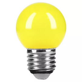 Lámpara led tipo bulbo g45 1 w color amarillo, caja,    volteck      LED-1AM - Hergui Musical