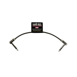 CABLE DE PLUG 6.3mm MACHO/MACHO DE PARCHEO ERNIE BALL 0.1524 MTS., NEGRO, ESTEREO (ANGULADO/ANGULADO)  6408 - Hergui Musical