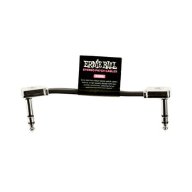 CABLE DE PLUG 6.3mm MACHO/MACHO DE PARCHEO ERNIE BALL 0.6096 MTS., NEGRO, ESTEREO (ANGULADO/ANGULADO)  6410 - Hergui Musical