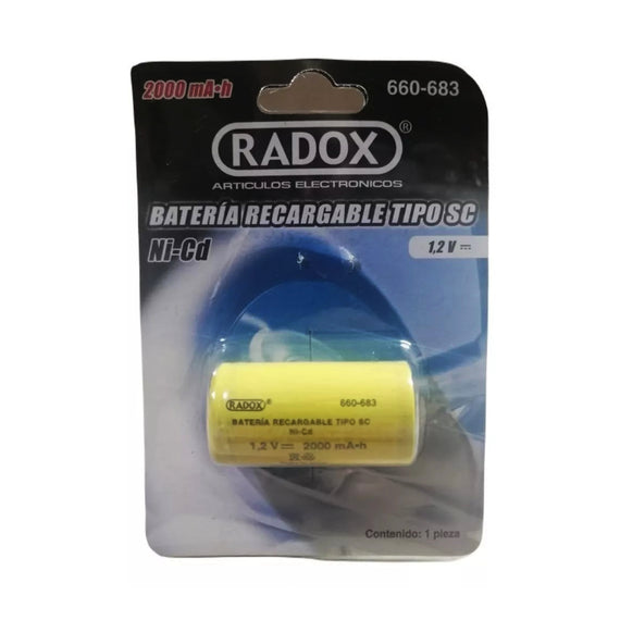 Bateria recargable Ni-Cd 2000mAh tipo SC  RADOX  660-683 - Hergui Musical