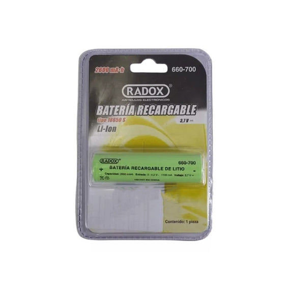 BATERÍA RECARGABLE LI-ION DE 2500mAH 3.7v  RADOX   660-700 - Hergui Musical