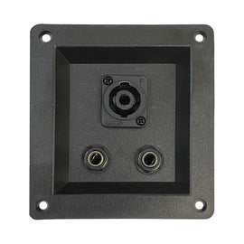 TERMINAL RECTANGULAR 2 JACK DE 6.3MM 1 JACK DE SPEAKON DE ATORNILLAR    RADOX     705-323 - Hergui Musical