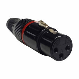 PLUG CANNON HEMBRA PARA SOLDAR, METÁLICO COLOR NEGRO  RADOX  705-402 - Hergui Musical
