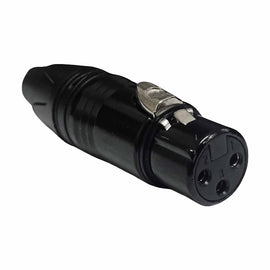 PLUG CANON HEMBRA PARA SOLDAR, METÁLICO COLOR NEGRO  RADOX  705-404 - Hergui Musical