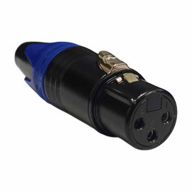 PLUG XLR HEMBRA 3 PINES MET C/SEGURO, AZUL  RADOX   705-411 - Hergui Musical