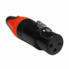 PLUG XLR HEMBRA 3 PINES MET C/ SEGURO, NARANJA   RADOX   705-412 - Hergui Musical