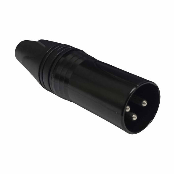 PLUG CANON MACHO PARA SOLDAR, METÁLICO COLOR NEGRO  RADOX  705-714 - Hergui Musical