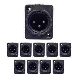 PAQ. 10 PZAS. DE PLUG CANON MACHO P/ CHASIS  RADOX   705-793(10) - Hergui Musical