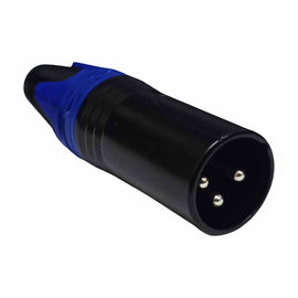PLUG XLR MACHO 3 PINES, COLOR AZUL  RADOX   705-798 - Hergui Musical