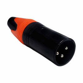 PLUG XLR MACHO 3 PINES METALICO NARANJA   RADOX   705-799 - Hergui Musical