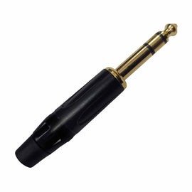 Plug 6.3mm Estereo Punta Dorada Negro  RADOX   705-936 - Hergui Musical