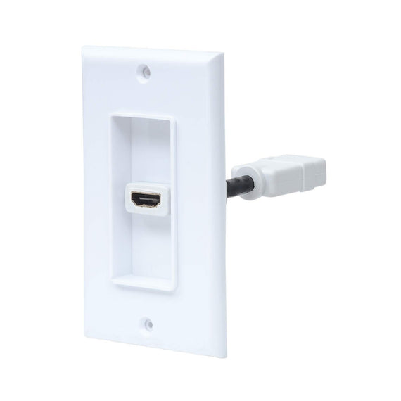 Placa de pared HDMI de un puerto, Compatible con cajas de montaje de distribución sencilla, ranuras y cajas montadas en pared MANHATTAN  771719 - Hergui Musical