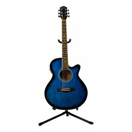 Guitarra 40" electroacústica clásica con cuerdas de acero, con resaque, Azul  CAMPERO   C-EA-SSR-1BL - Hergui Musical