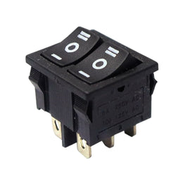 Switch doble tipo push de 2 posiciones con 3 patas cada uno 6A 250v / 10A 125v  RADOX   835-126 - Hergui Musical