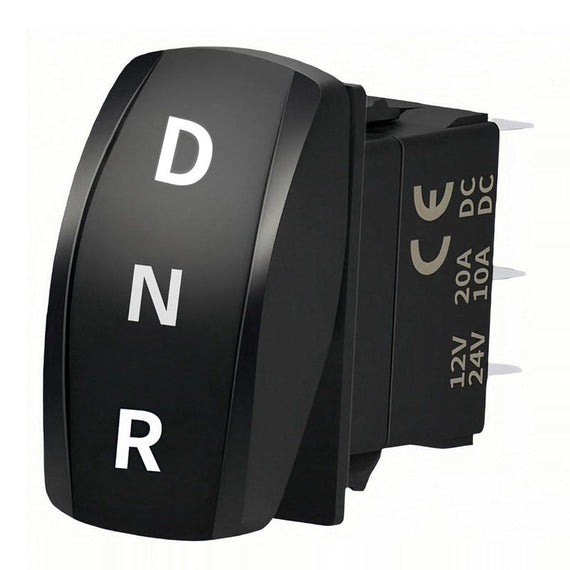 Switch con 7 patas de doble posicion (D/N/R) con piloto 12V 20A / 24V 10A  RADOX   835-178 - Hergui Musical