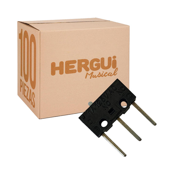 PAQ. 100 Pzas. DE MICROSWITCH CON BOTON 1A 125V CON 3 PINES LARGOS     RADOX    835-358(100) - Hergui Musical