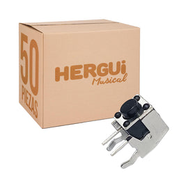 PAQ. 50 PZAS. DE MICROSWITCH TOUCH CORTO CON 2 PATAS CON BASE No. 13   RADOX   835-471(50) - Hergui Musical