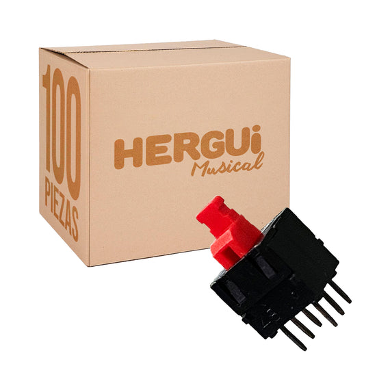 PAQ. 100 PZAS DE SWITCH ON/OFF CON 6 PINES 0.5A 30v  RADOX   835-520(100) - Hergui Musical