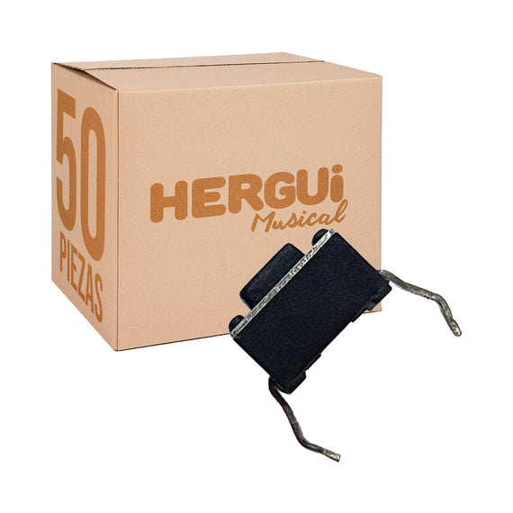 JGO. 50 PZAS DE MICROSWITCH 50 mA 12v 2 PATAS LARGAS  RADOX   835-529(50) - Hergui Musical