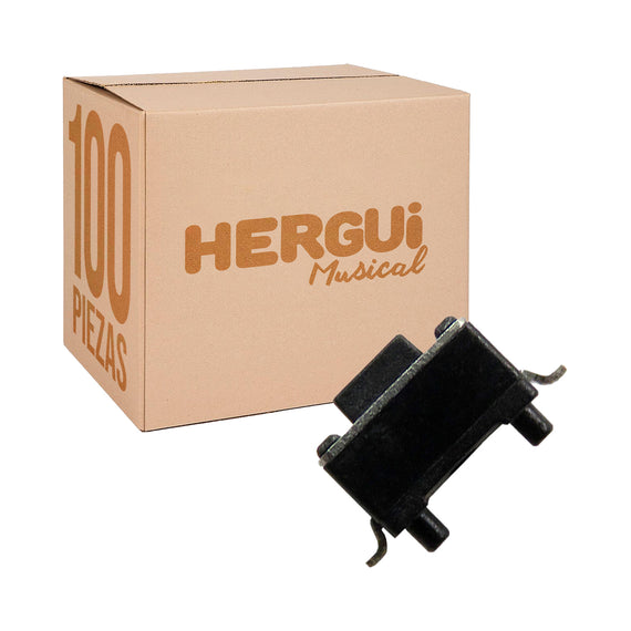 JGO. 100 PZAS DE MICROSWITCH DE 50mA 12v CON 2 PATAS CORTAS  RADOX  835-530(100) - Hergui Musical