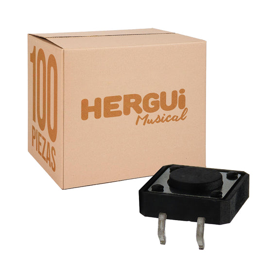 PAQ. 100 PZAS. DE MICROSWITCH DE BOTÓN REDONDO PLANO CON 4 PATAS  RADOX   835-555(100) - Hergui Musical