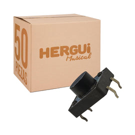 PAQ. 50 PZAS. DE MICROSWTCH DE BOTON REDONDO CORTO DE 4 PATAS  RADOX   835-560(50) - Hergui Musical