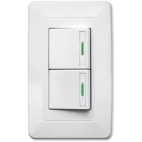 PLACA APAGADOR DE 2 INTERRUPTOR 3 VIAS 90-277VCA ABS BLANCO  WINLED   WPL-302 - Hergui Musical