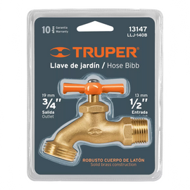 Llave para manguera, de latón 140 g 1/2", en blíster,     truper      LLJ-140B - Hergui Musical