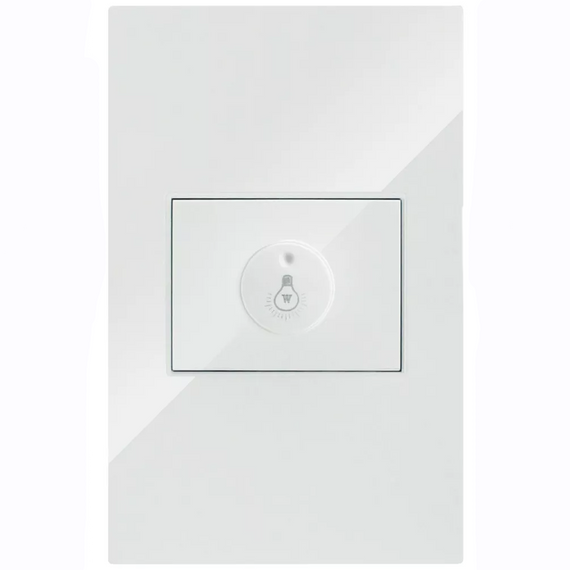 PLACA CONTACTO ATENUADOR ILUMINACION 100W 127VCA PC BLANCO CORTE RECTO 75X118MM    ARTLITE     APL-211 - Hergui Musical