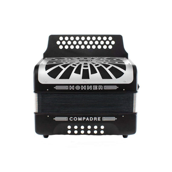 ACORDEÓN HOHNER COMPADRE DIATÓNICO,  FA-SIB-MIB, 31 BOTONES Y 12 BAJOS, CON FUNDA, COLOR NEGRO   A48421 - Hergui Musical