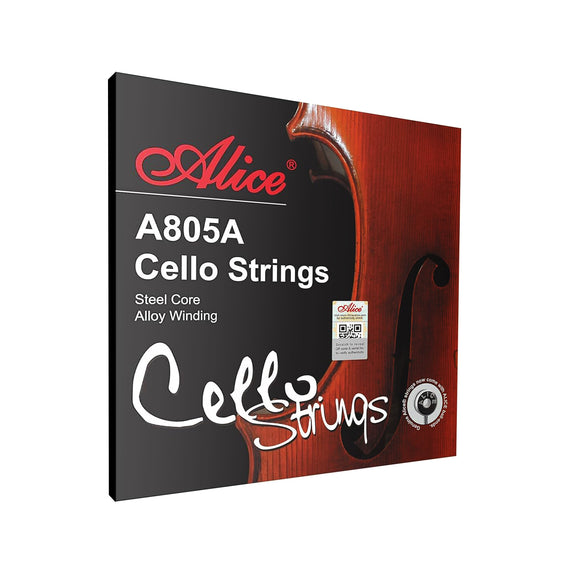 JGO. DE CUERDAS PARA VIOLONCHELO, NICKEL CROMO  ALICE    A805A - Hergui Musical