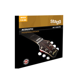 JGO. DE CUERDAS PARA GUITARRA ELECTROACÚSTICA, CAL. 13-56, DE FÓSFORO  STAGG      AC-1356-PH - Hergui Musical