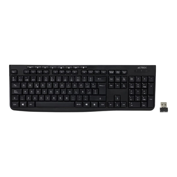 Teclado ACTECK, Inalámbrico, Negro  AC-913973 - Hergui Musical