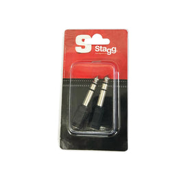 Jgo. de 2 Pzas. de adaptador de jack 3.5mm estéreo a plug 6.3mm macho estéreo  STAGG  AC-PMSJFSH - Hergui Musical