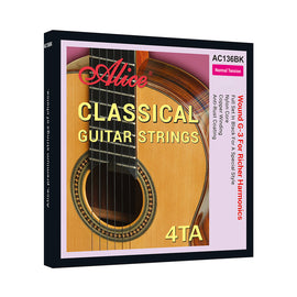 CUERDA SUELTA 4ta. DE NYLON NEGRO PARA GUITARRA ACÚSTICA  ALICE    AC136BK-N-4 - Hergui Musical