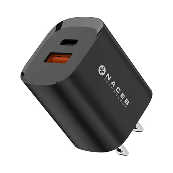 CARGADOR DE PARED, USB-A + USB-C  NACEB  NA-0143  ACCNCB1410 - Hergui Musical
