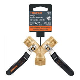 Conector "y" 3/4" cuerpo robusto con tuerca móvil p/manguera  TRUPER    AD-2L - Hergui Musical