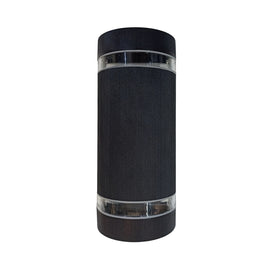 LUMINARIA PARED CILINDRO ALUMINIO NEGRA DOBLE ARO EXTERIOR BASES GU10  ARTLITE   ADE-006 - Hergui Musical