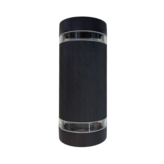 LUMINARIA PARED CILINDRO ALUMINIO NEGRA DOBLE ARO EXTERIOR BASES GU10  ARTLITE   ADE-006 - Hergui Musical