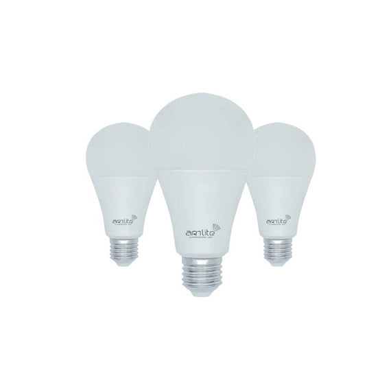 Pza. 3 Pzas. de LAMPARAS LED BULBO E26 18W 100-140V INTERIOR IP20 BLANCO FRÍO 6500K  ARTLITE  ALA-032 - Hergui Musical