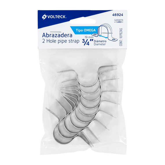 Bolsa c/10 abrazaderas tipo omega 3/4