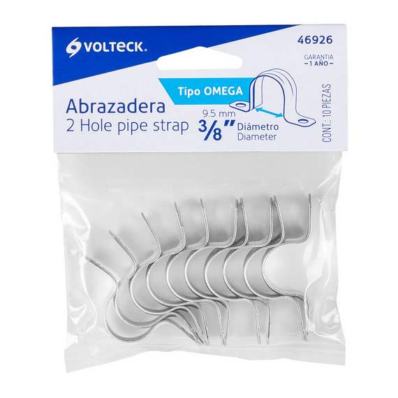 Bolsa c/10 abrazaderas tipo omega 3/8