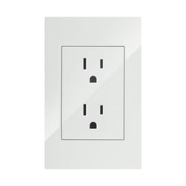 PLACA CONTACTO DOBLE 90-227VCA PC BLANCO CORTE RECTO 75X118MM    ARTLITE     APL-204 - Hergui Musical