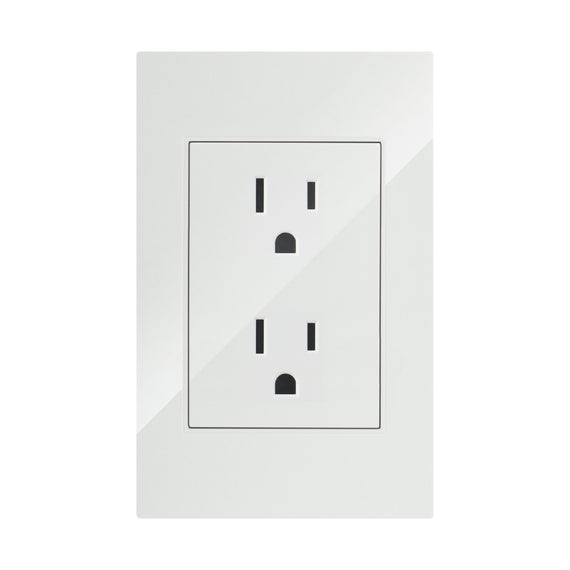 PLACA CONTACTO DOBLE 90-227VCA PC BLANCO CORTE RECTO 75X118MM    ARTLITE     APL-204 - Hergui Musical