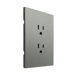 PLACA LUXURY CONTACTO DOBLE, GRIS OXFORD, 90-277VCA, 74X112MM SKIN FEEL  ARTLITE   APL-404 - Hergui Musical