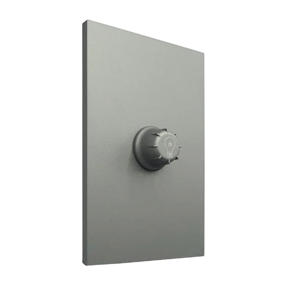 PLACA LUXURY CONTACTO ATENUADOR ILUMINACIÓN 100W, GRIS OXFORD, 127VCA, 74X112MM SKIN FEEL  ARTLITE   APL-411 - Hergui Musical