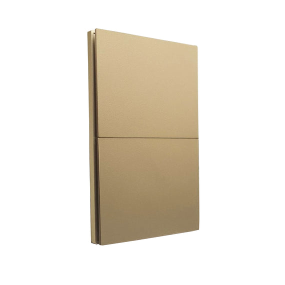 PLACA LUXURY APAGADOR DE 2 INTERRUPTOR 3 VIAS 90-277VCA COLOR ORO 74X112MM SKIN FEEL  ARTLITE  APL-502 - Hergui Musical